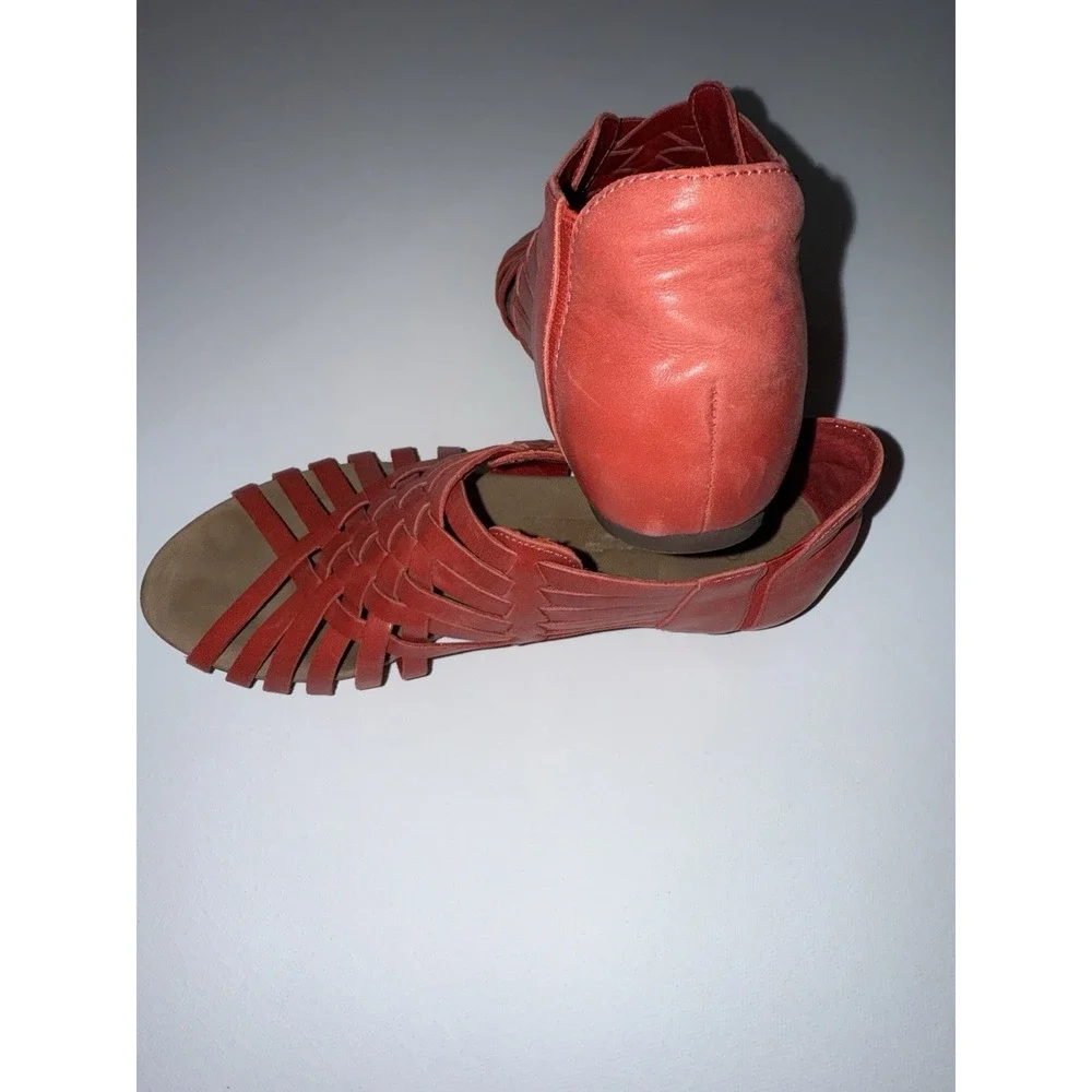 Chocolat Blu Viva G Women Red‎ Leather Weave Huarache Sandals Comfort Italy Sz 6